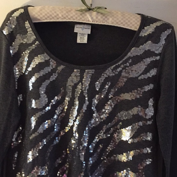 Jaclyn Smith zebra sequin top - Picture 2 of 6